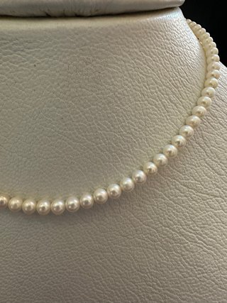 Collana Perle Naturali Oro Bianco Girocollo