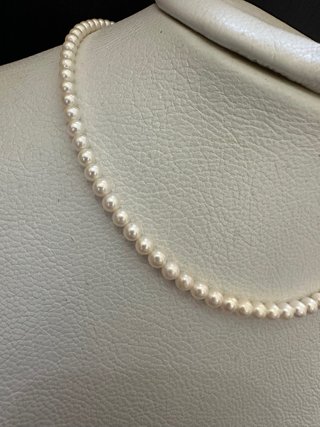 Collana Perle Naturali Oro Bianco Girocollo