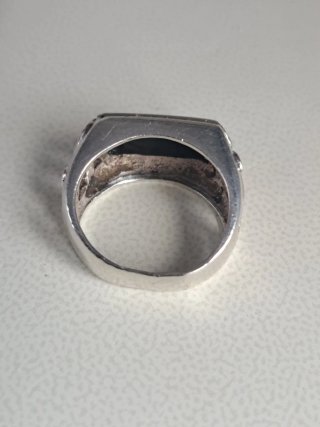 Anillo Plata Ley 925 con Piedra Negra