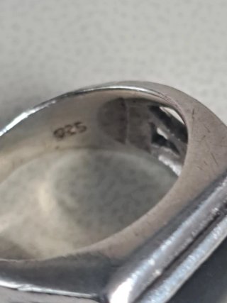 Anillo Plata Ley 925 con Piedra Negra