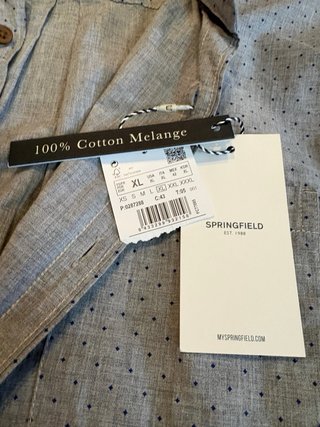 Camisa Springfield Manga Larga Talla XL