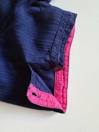 Camicia mezza manica donna blu e rosa