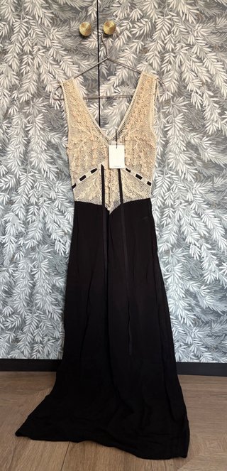 Vestido Zara Beige y Negro