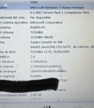 Netbook Toshiba 10 con cargador