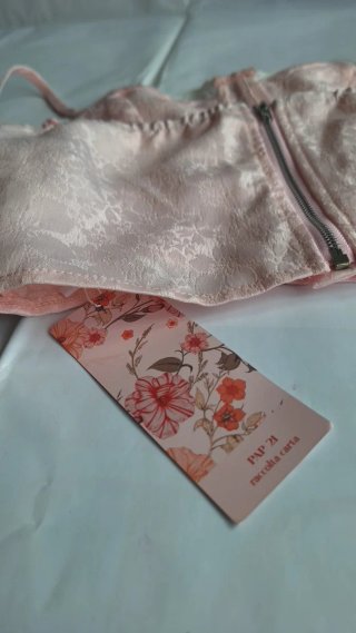 Top corsetto pizzo SHEIN MOD rosa taglia unica