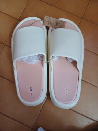 Chanclas Mujer Talla 40 Blancas y Rosas