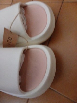 Chanclas Mujer Talla 40 Blancas y Rosas