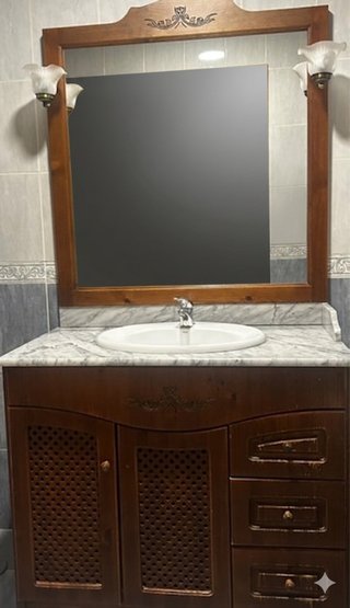 Mueble de baño con lavabo de mármol