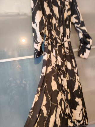Vestito lungo fantasia bianco e nero