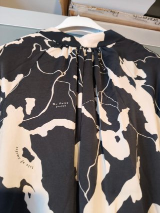 Vestito lungo fantasia bianco e nero