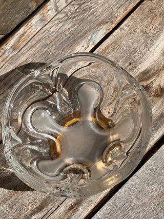Bol de cristal dorado baño oro