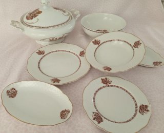 Vajilla Bidasoa Carlos IV Porcelana