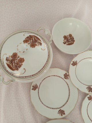 Vajilla Bidasoa Carlos IV Porcelana