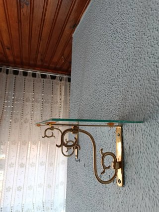 Set di 2 Scaffali in Cristallo Dorato