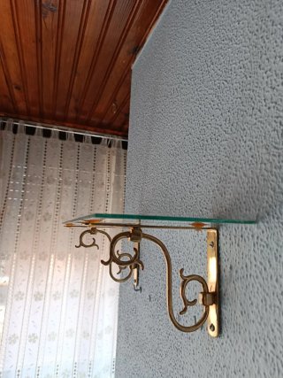 Set di 2 Scaffali in Cristallo Dorato
