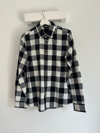 Camicia uomo a quadri bianco e nero