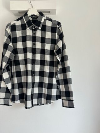 Camicia uomo a quadri bianco e nero