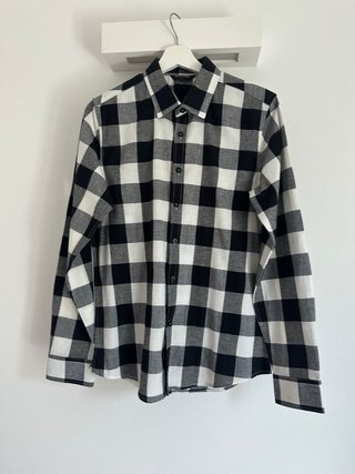 Camicia uomo a quadri bianco e nero