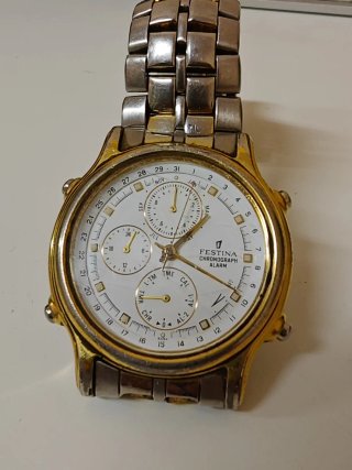 Reloj Festina Cronógrafo Alarma Oro/Plata
