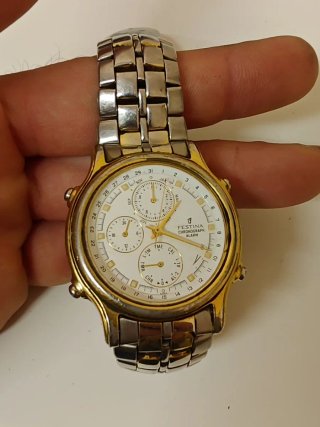 Reloj Festina Cronógrafo Alarma Oro/Plata