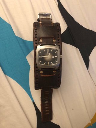 Reloj Fossil Cuero Marrón y Plata