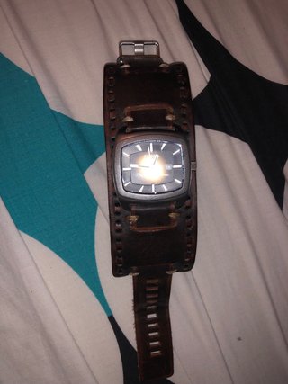 Reloj Fossil Cuero Marrón y Plata