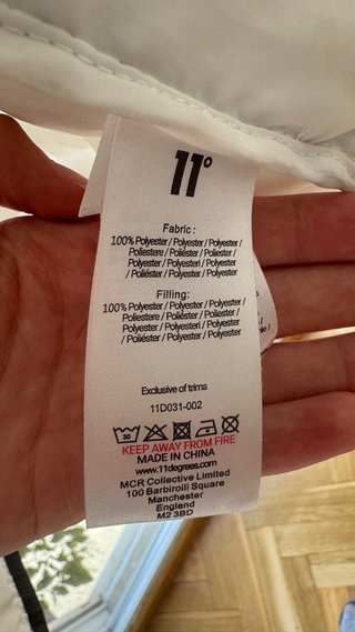 Chaqueta Plumífero 11 Degrees Blanca Talla L