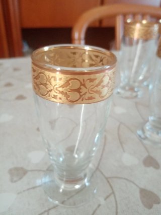 Bicchieri vintage dorati - Set 6 pezzi
