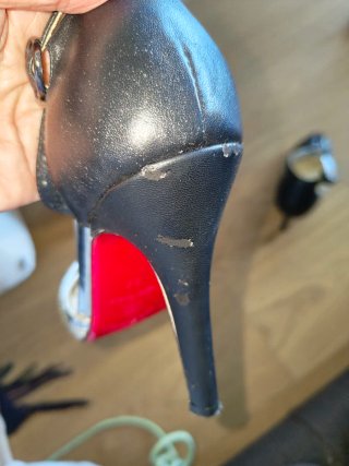 Zapatos Christian Louboutin Tacón Negro/Plata