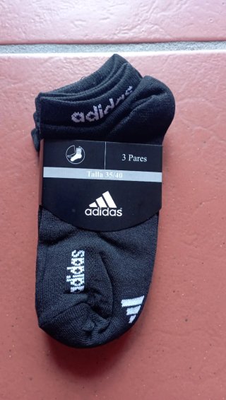 3 Pares Meias Adidas Cano Curto Tamanho 35/40