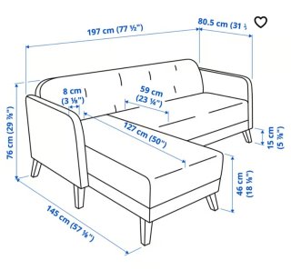 Sofá chaise longue beige tela