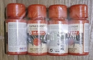 4 Frascos Pintura Textil Opaca Talens Art Rojo
