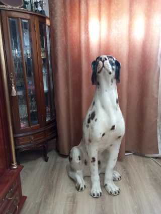 Escultura Dalmata Italiana Porcelana