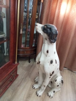 Escultura Dalmata Italiana Porcelana
