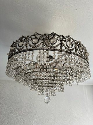 Lámpara Vintage Cristal Imperio Francés Plata
