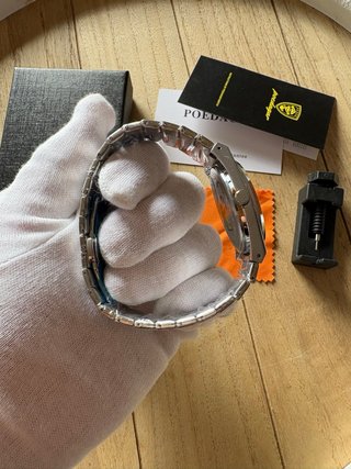 Orologio in Acciaio Inox Poedagar Argento e Nero