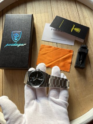 Orologio in Acciaio Inox Poedagar Argento e Nero