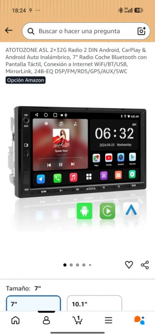 Radio ATOTOZONE A5L 2+32G 7 Android Auto