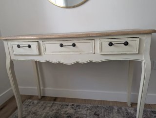Consola Provenzal con Banco Tapizado Beige