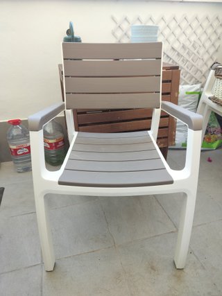 Sillas de jardín/terraza de plástico y madera