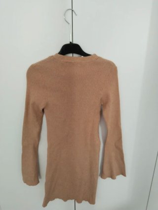 Vestido de punto Stradivarius beige Talla S