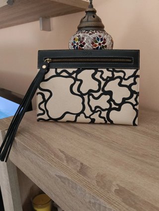 Bolso de mano Tous beige y negro