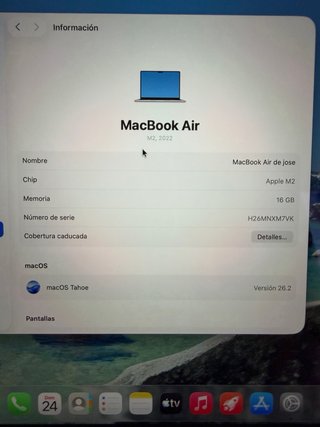 MacBook Air 13 M2 16GB 256GB SSD con Garantía