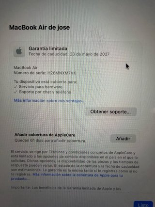 MacBook Air 13 M2 16GB 256GB SSD con Garantía