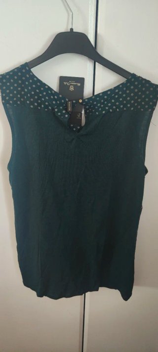 Blusa Massimo Dutti lunares verde Talla S