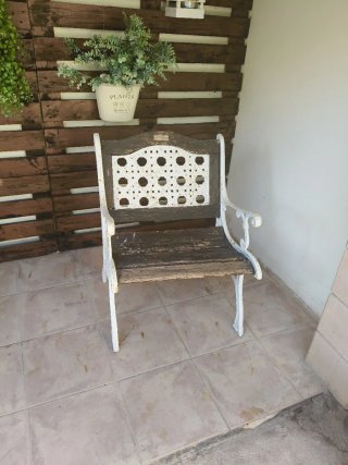 2 Sillas de Jardín Madera y Metal