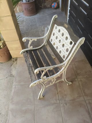 2 Sillas de Jardín Madera y Metal