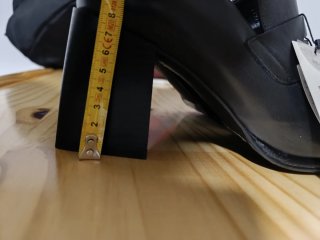 Zapatos Mocasín Tacón Ancho Negro Talla 41