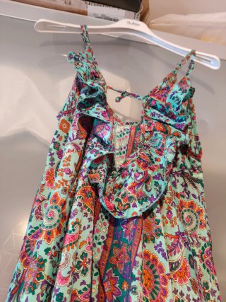 Vestito lungo fantasia seta e viscosa