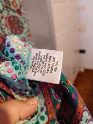 Vestito lungo fantasia seta e viscosa